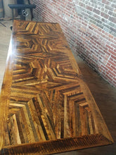 Load image into Gallery viewer, Star Inlay Wooden table - Inlayed Wood Pattern Table
